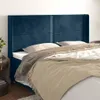 vidaXL Kopfteil mit Ohren Dunkelblau 203x16x118/128 cm Samt Produktbild-Vorschau 2