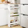 COSTWAY Wózek wnękowy, 4 półki wózek kuchenny wąski ze Podgląd zdjęcia produktu 8