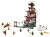 A LEGO set depicting a lighthouse and various figures and accessories, arranged on a white background. Produktbild-Vorschau