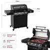Royal Gourmet 4+1Brenner Gasgrill, 15,5 kW mobiler Produktbild-Vorschau 2