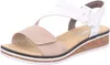 Rieker Damen Keil-Sandaletten Weiß/Beige Voir les images du produit 19