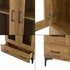 A collage of four close-up images showing different details of a wooden cabinet. Anteprima dell’immagine prodotto