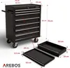AREBOS Werkstattwagen Schwarz, 7 Schubfächer, abschließbar, Produktbild-Vorschau 7