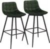Two dark green velvet bar stools with black metal legs are shown against a white background. Náhľad obrázku produktu