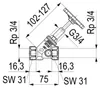 JS Freistromventil Rp 3/4 Zoll (DN 20) Schrägsitzventil Produktbild-Vorschau 10