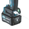 Close-up of a Makita battery pack with a USB cable plugged into it, and a USB on/off button. Produktbild-Vorschau