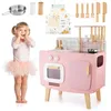 Kinderküche aus Holz – Retro-Design, rosa, inkl. Zubehör & Produktbild-Vorschau 1