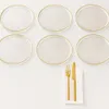Luxus 6er Set Dessertteller Glas mit Goldrand Ø 16 cm – Produktbild-Vorschau 3