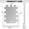 Product size chart for a vanity mirror with lights. Podgląd zdjęcia produktu