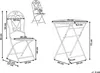 Diagram showing the dimensions of a bistro set, including a chair and a table. Produktbild-Vorschau