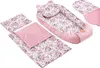 Roses & Smokey Pink Soft Velvet 5-teiliges Set XXL Babynest Produktbild-Vorschau 4
