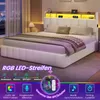 KIMENICH Lit rembourré avec éclairage LED, 160 x 200 cm Voir les images du produit 6