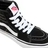 A close-up view of a black Vans Sk8-Hi sneaker with white laces and the iconic Vans logo on the tongue. Podgląd zdjęcia produktu
