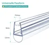 A close-up diagram of a clear plastic shower seal with dimensions indicated. Anteprima dell’immagine prodotto