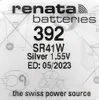 A close-up view of a Renata 392 battery with its specifications printed on it. Produktbild-Vorschau