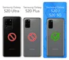 Comparison of Samsung Galaxy phone models with compatibility indicators. Produktbild-Vorschau