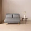 sweeek - 2-Sitzer-Sofa mit Stoffbezug, Holzfüße - Hellgrau Produktbild-Vorschau 5