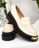 Loafersy Damskie Aurelia Beżowe na Platformie 5cm - Stylowe Podgląd zdjęcia produktu 6