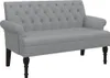 vidaXL Panca con schienale grigio chiaro 120x62x75,5 cm Anteprima dell’immagine prodotto 1