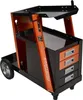 A black and orange tool cart with drawers and wheels. Produktbild-Vorschau