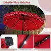 KOMFOTTEU slunečník Ø300 cm s 24 LED světly, terasový Náhled obrázku produktu 5