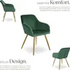 tectake® Esszimmerstuhl Marilyn gepolstert, in Samtoptik 58 Produktbild-Vorschau 3