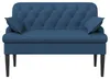 vidaXL Canapé deux places avec capitonnage boutonné, bleu, Voir les images du produit 2