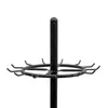 A black metal tie and belt rack with multiple hooks. Podgląd zdjęcia produktu