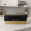 Pane in bambù con coperchio in acciaio nero, design Anteprima dell’immagine prodotto 6
