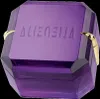 A purple, faceted container with gold accents and embossed text. Podgląd zdjęcia produktu