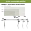 Diagram illustrating the adjustable dimensions of a desk frame. Náhľad obrázku produktu