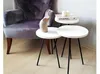 Wohnzimmer Couchtisch Beistelltisch Set 3x Modern Weiß MDF Produktbild-Vorschau 2