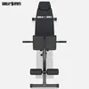 A top-down view of a black adjustable weight bench, also known as a hyperextension bench, on a white background. Produktbild-Vorschau