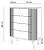 Kommode YVETTE, 78 cm hoog, in de kleur kasjmír, met 4 Productafbeelding-voorbeeld 6