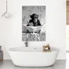 MuchoWow® - Leinwandbilder - Vintage - Affe - Badewanne - Produktbild-Vorschau 4