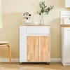 SoBuy Küchenwagen FKW132-WN vor beige Wand mit Kaffeemaschine und Pflanze Produktbild-Vorschau