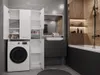 BDW Badmöbel Set, Regal Waschmaschinenschrank, Weiß Produktbild-Vorschau 3