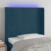 vidaXL LED Kopfteil Dunkelblau 93x16x118/128 cm Samt Produktbild-Vorschau 2