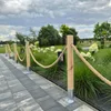 Recinzione da Giardino in Legno 6 Pali 80 cm con Corda di Anteprima dell’immagine prodotto 1