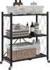 vidaXL Lagerregal auf Rädern Schwarz 71 x 34 x 88 cm Stahl Produktbild-Vorschau 2