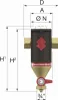 A diagram showing the dimensions of a Flamco Clean Smart sludge separator. Produktbild-Vorschau