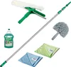 A collection of window cleaning supplies arranged on a white background. Produktbild-Vorschau