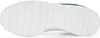 The sole of a white sneaker with green accents is shown from an underneath view against a white background. Produktbild-Vorschau