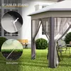 Outsunny Gartenpavillon Faltpavillon mit 6 Seitenteile Produktbild-Vorschau 6