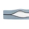 A close-up view of a blue cushion cover with a zipper. Produktbild-Vorschau