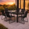 7tlg Gartengarnitur Gartenmöbel Glastisch 150x80cm 6 x Produktbild-Vorschau 1