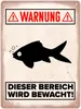 Warnung Bereich wird bewacht Metallschild XL in 21x28 cm Produktbild-Vorschau 1