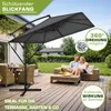 tillvex® Obdélníkový hliníkový slunečník Ø 330 cm antracit Náhled obrázku produktu 6