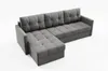 GUTTO Ecksofa mit Schlaffunktion Grau IVIO I aus Velour Produktbild-Vorschau 10