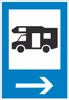 Campingplatz Wohnmobil Schild mit Pfeil rechts A6 Produktbild-Vorschau 1